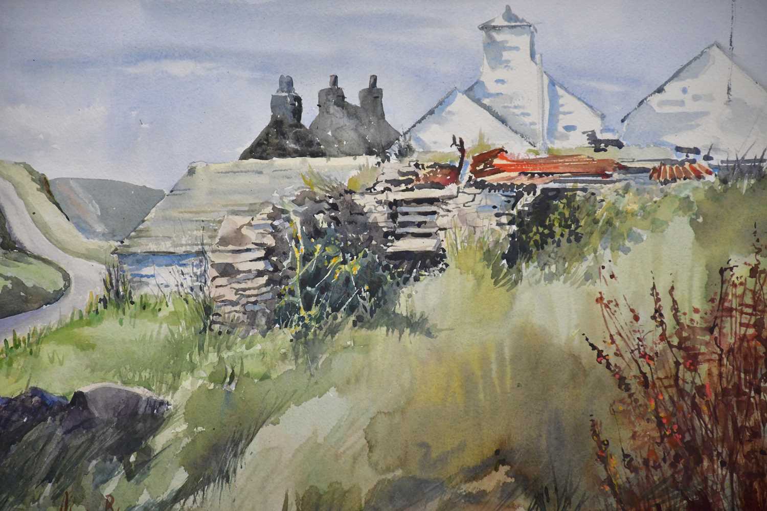 † JUNE BEVAN; watercolour; 'July in Abereiddy, Wales', signed lower left, 37 x 55cm, framed and - Image 2 of 2