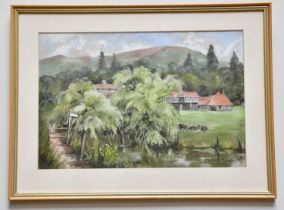 † JUNE BEVAN; pastel, 'Runnings Park Willows', signed lower right, 30 x 46cm, framed and glazed.