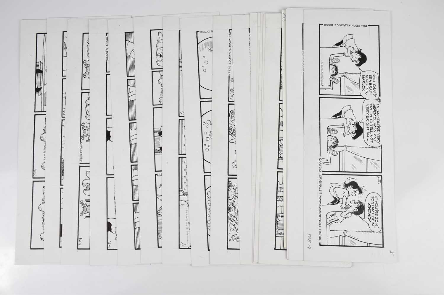 † BILL MEVIN (AND MAURICE DODD); twenty black and white original storyboard cartoons for The