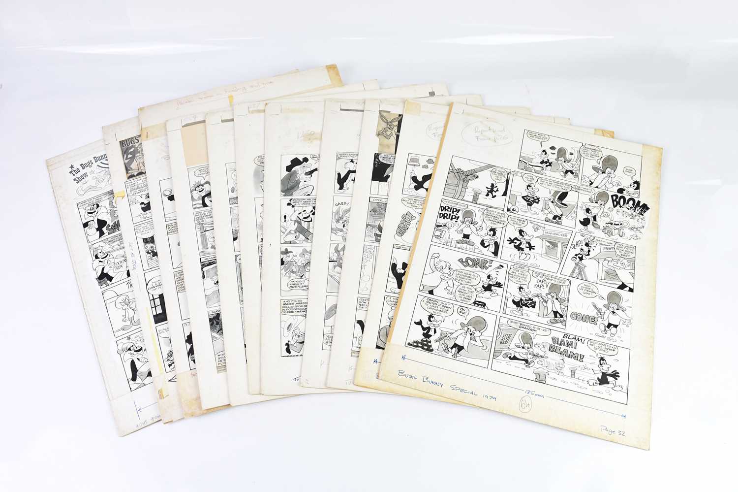 † BILL MEVIN; a group of eleven original storyboard cartoons including Daffy Duck, Bugs Bunny and