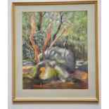 † JUNE BEVAN; pastel, 'Please Move Work with Extreme Care', signed lower left, [ ***please insert***