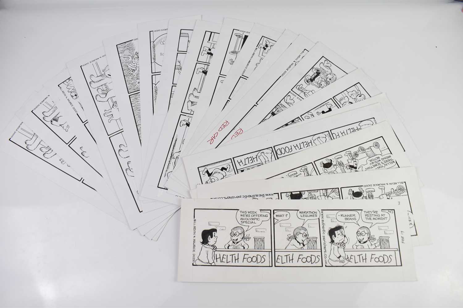 † BILL MEVIN (AND MAURICE DODD); twenty black and white original storyboard cartoons for The