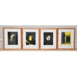 † JUNE BEVAN; a group of four pencil signed prints, 'Observed Spaces through Trees in the Park I,