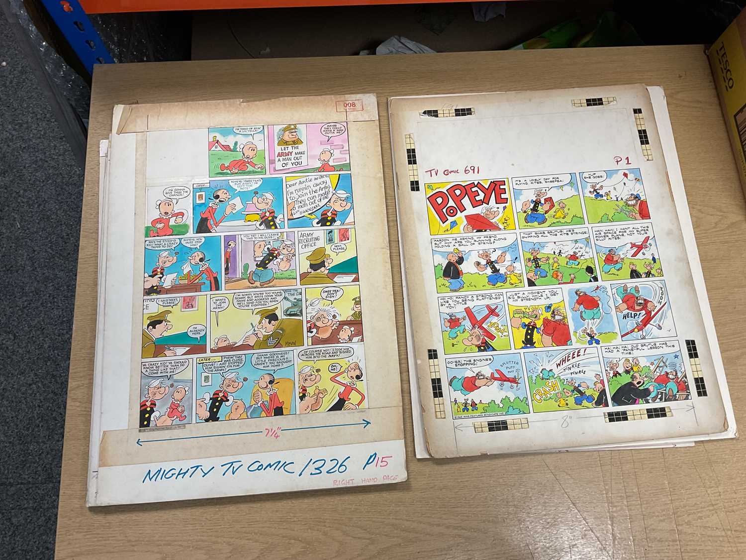 † BILL MEVIN; ten original storyboard cartoons for Popeye, some with annotated detail. Condition - Image 4 of 7