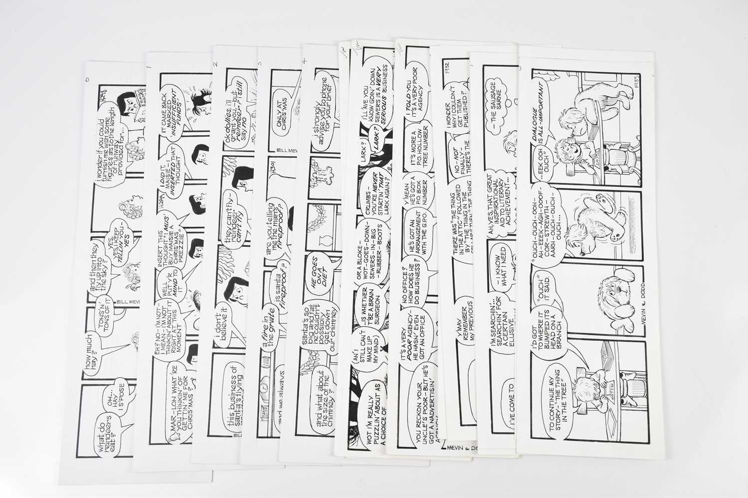 † BILL MEVIN (AND MAURICE DODD); fifteen black and white original storyboard cartoons for The