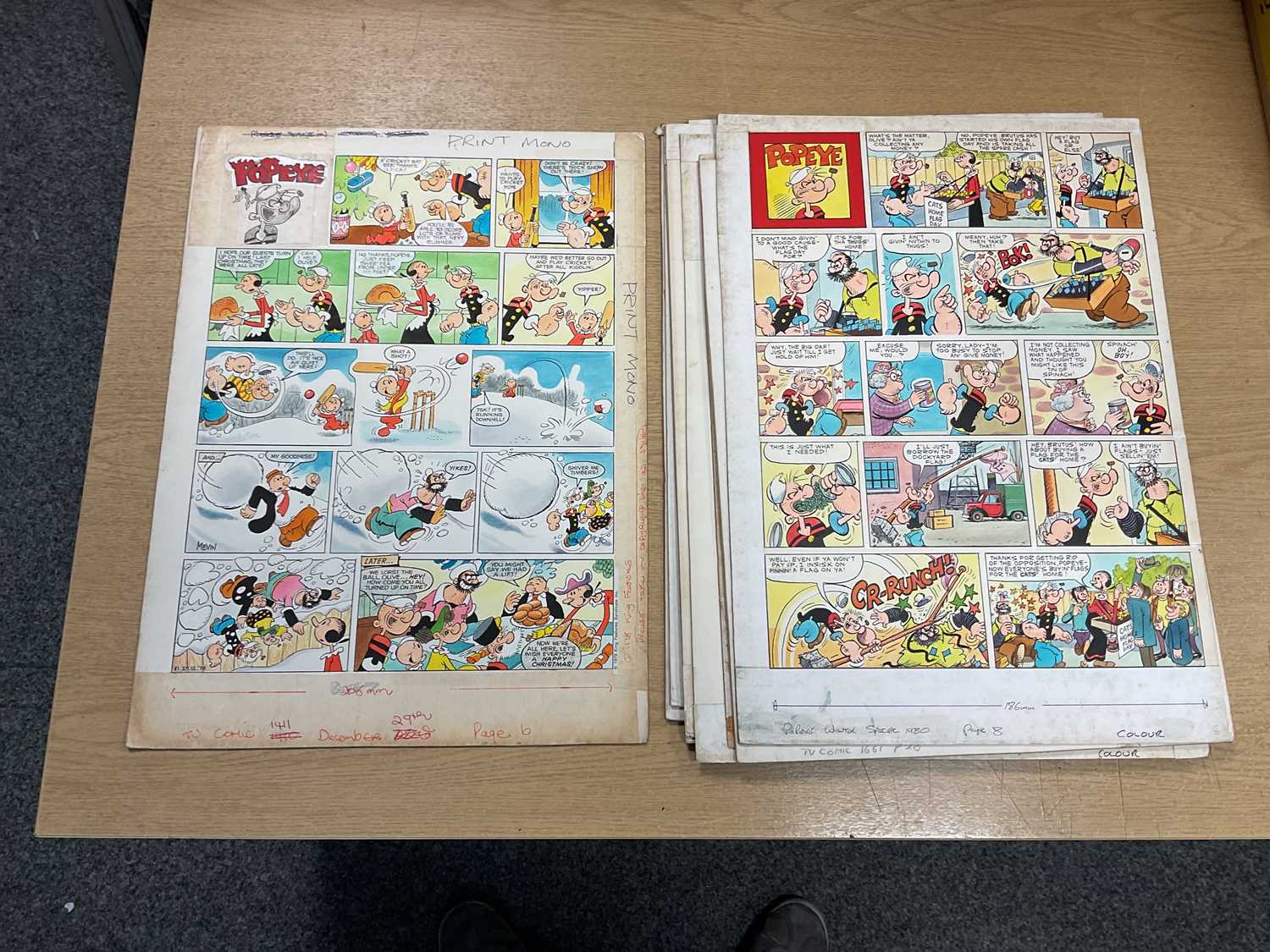 † BILL MEVIN; ten original storyboard cartoons for Popeye, some with annotated detail. Condition - Image 7 of 7