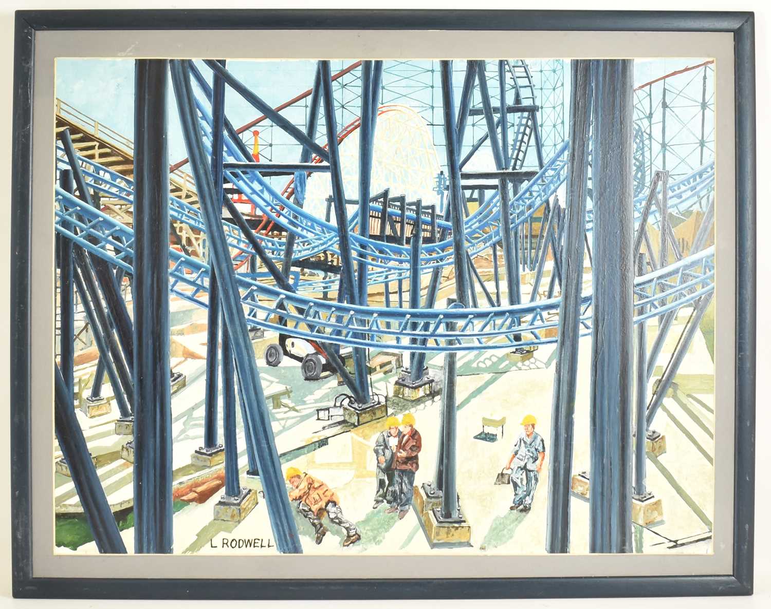 † LEONARD RODWELL, Blackpool, Sculptor/Artist (Died 2013); acrylic, Pleasure Beach, 'I have made new