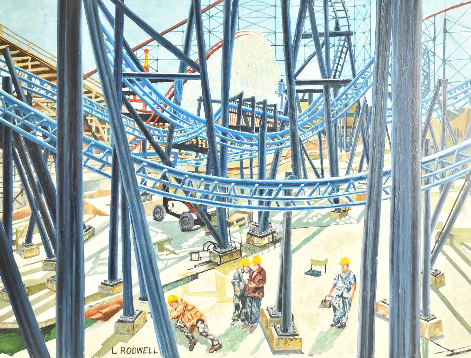 † LEONARD RODWELL, Blackpool, Sculptor/Artist (Died 2013); acrylic, Pleasure Beach, 'I have made new - Image 2 of 3