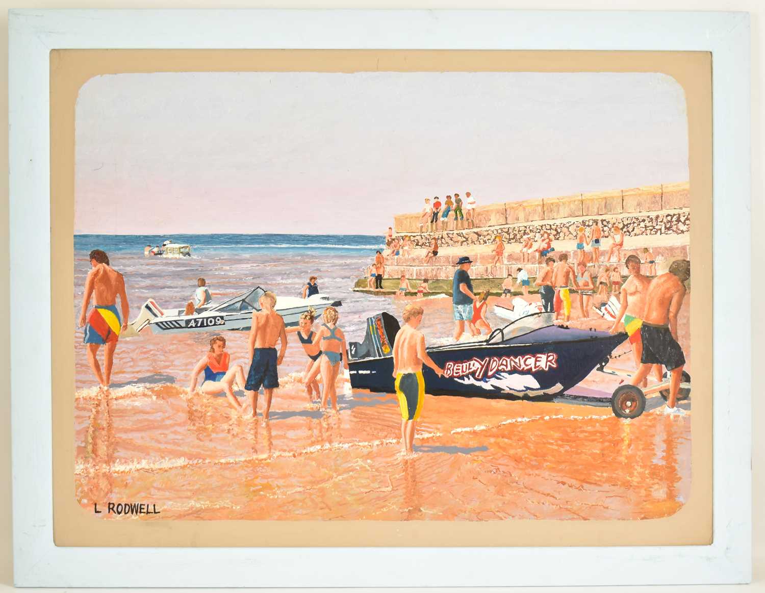 † LEONARD RODWELL, Blackpool, Sculptor/Artist (Died 2013); acrylic, the beach at the end of Square
