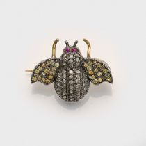 Charmante Insekten-Brosche mit Diamanten