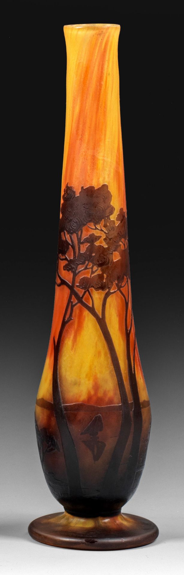 Jugendstil-Ziervase mit Uferlandschaft "Paysage lacustre"