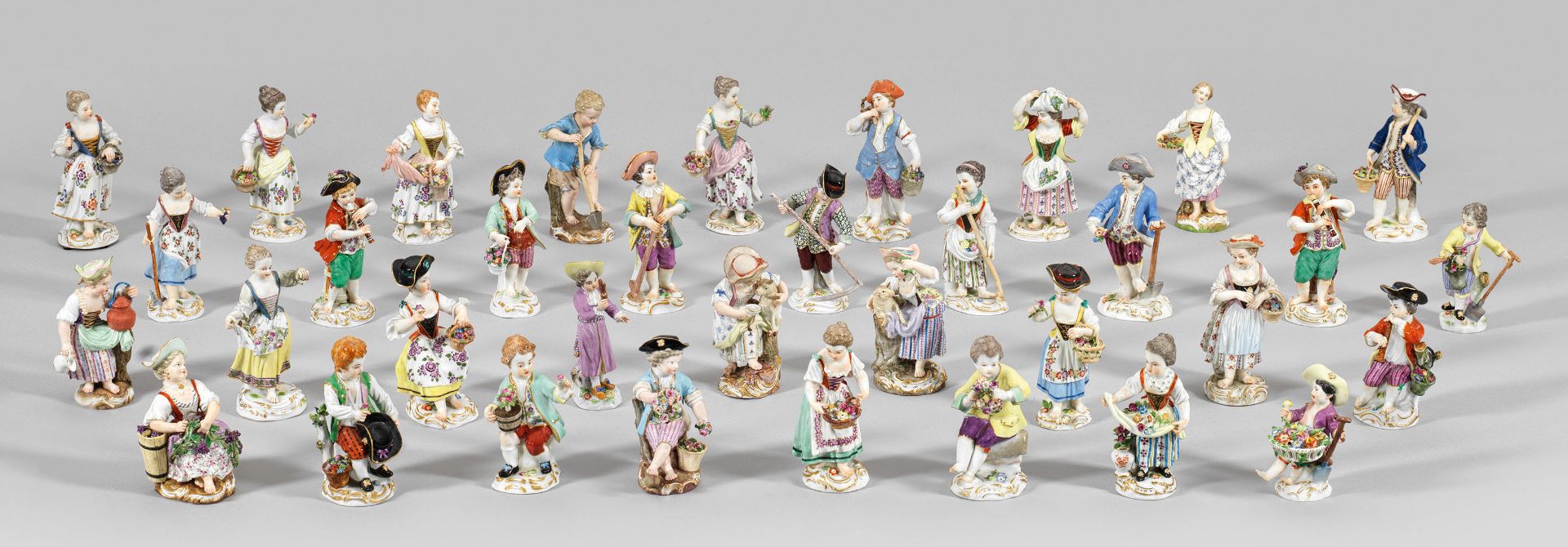 Sammlung von 70 Meissen Gärtnerfiguren