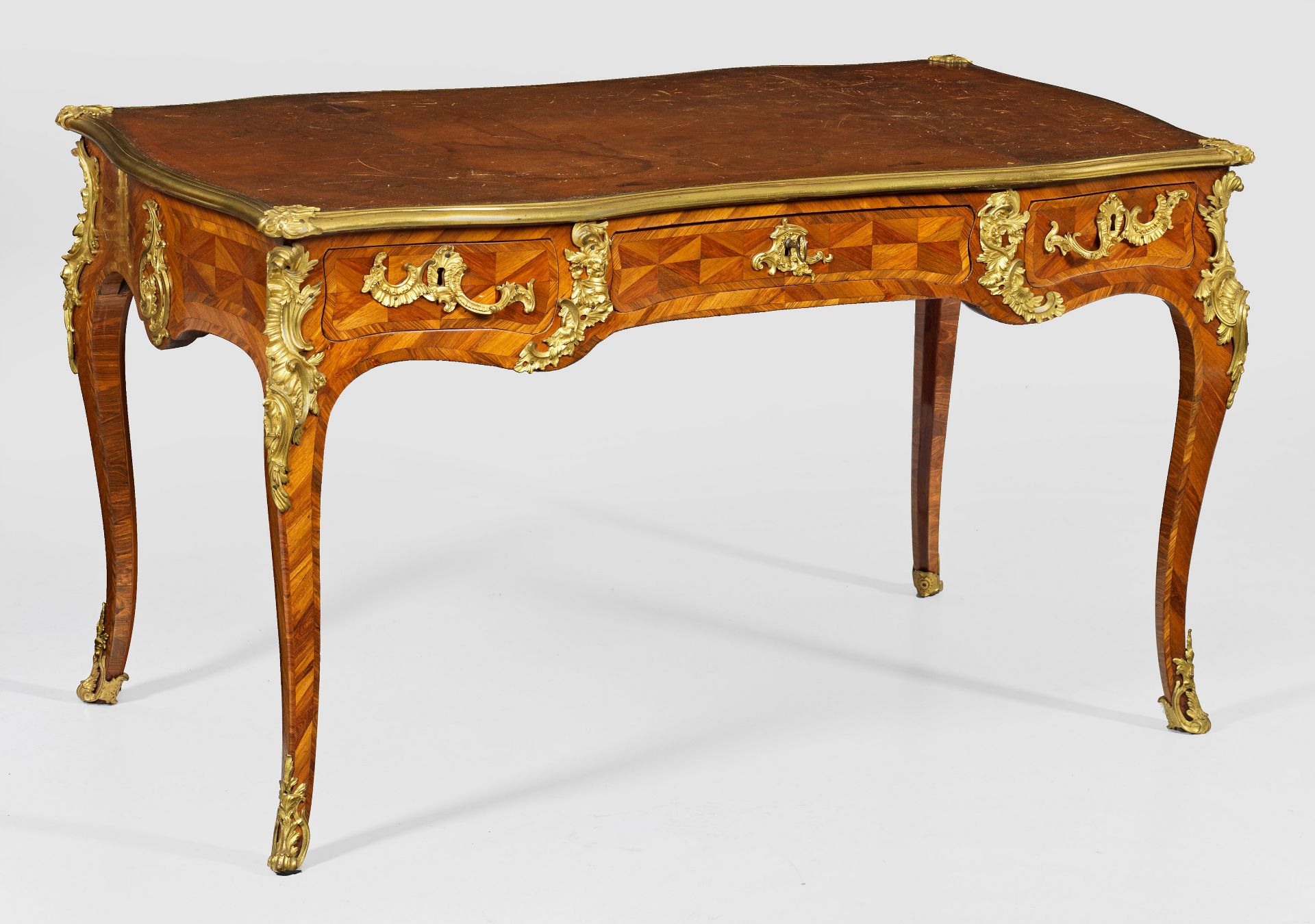 Kleines signiertes Louis XV-Bureau plat von Antoine Criaerd