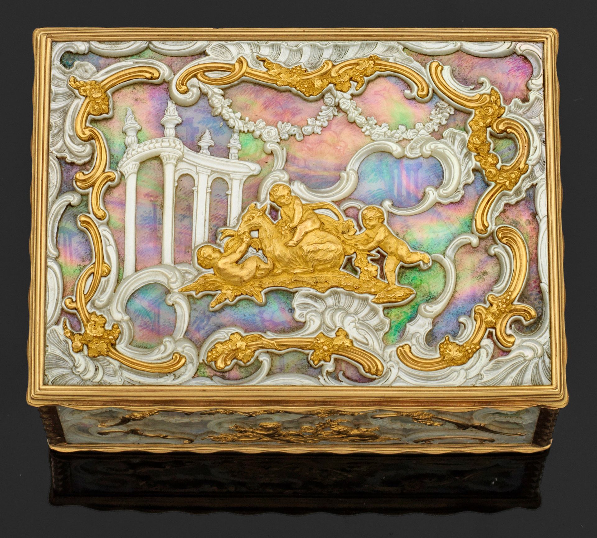 Museale Louis XV-Gold-Perlmutter-Tabatiere - Bild 5 aus 9