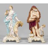 Paar allegorische Meissen Figurengruppen "Sommer"