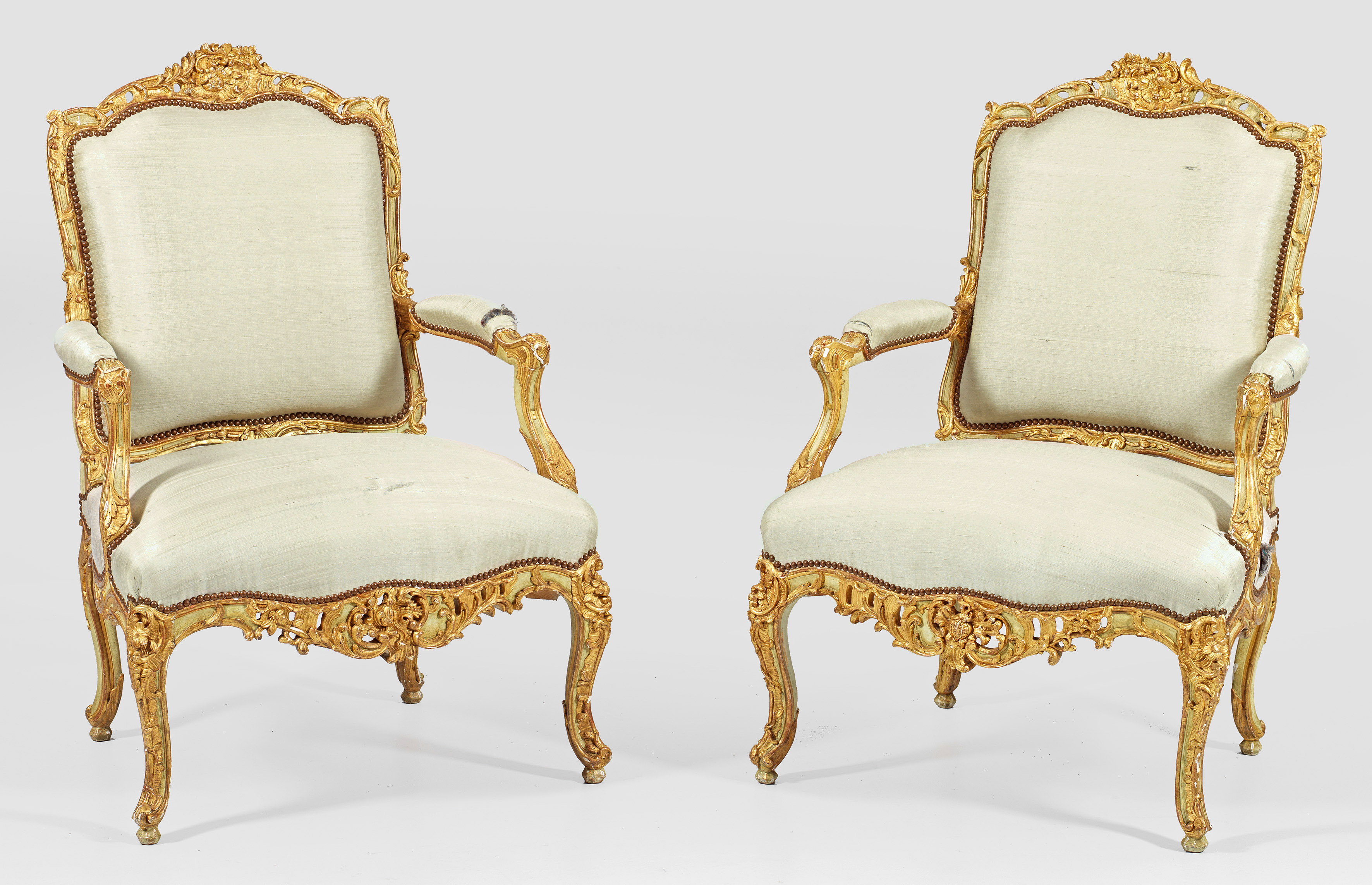 Paar Louis XV-Fauteuils