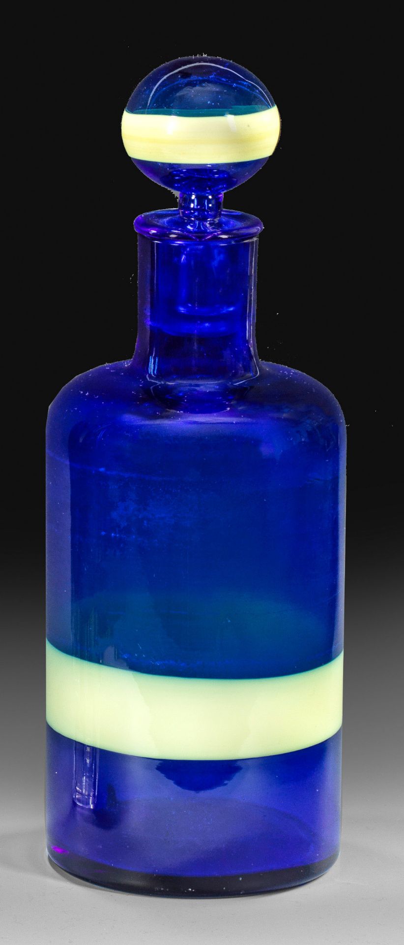 Venini-Flasche "A fasce orizzontale" mit Stöpsel