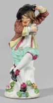 Seltene Meissen Figur "Tanzender Bauer mit Krug"