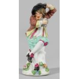 Seltene Meissen Figur "Tanzender Bauer mit Krug"