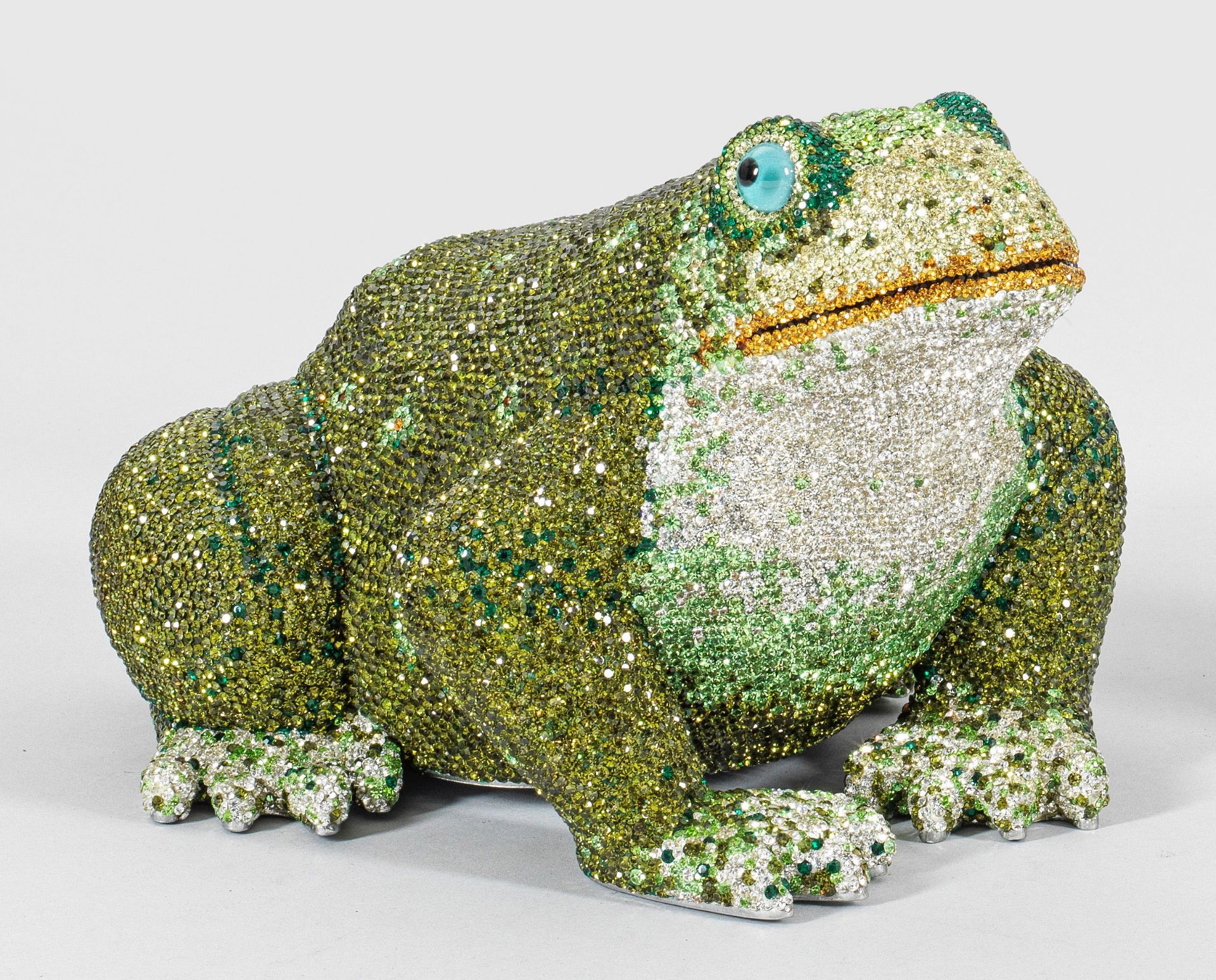 Sehr große Strass-Figur eines Froschs