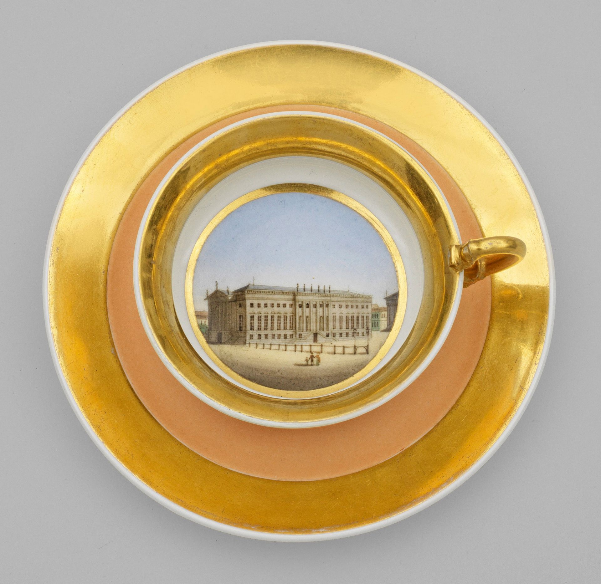 Biedermeier-Innenbildtasse "Opernhaus in Berlin"