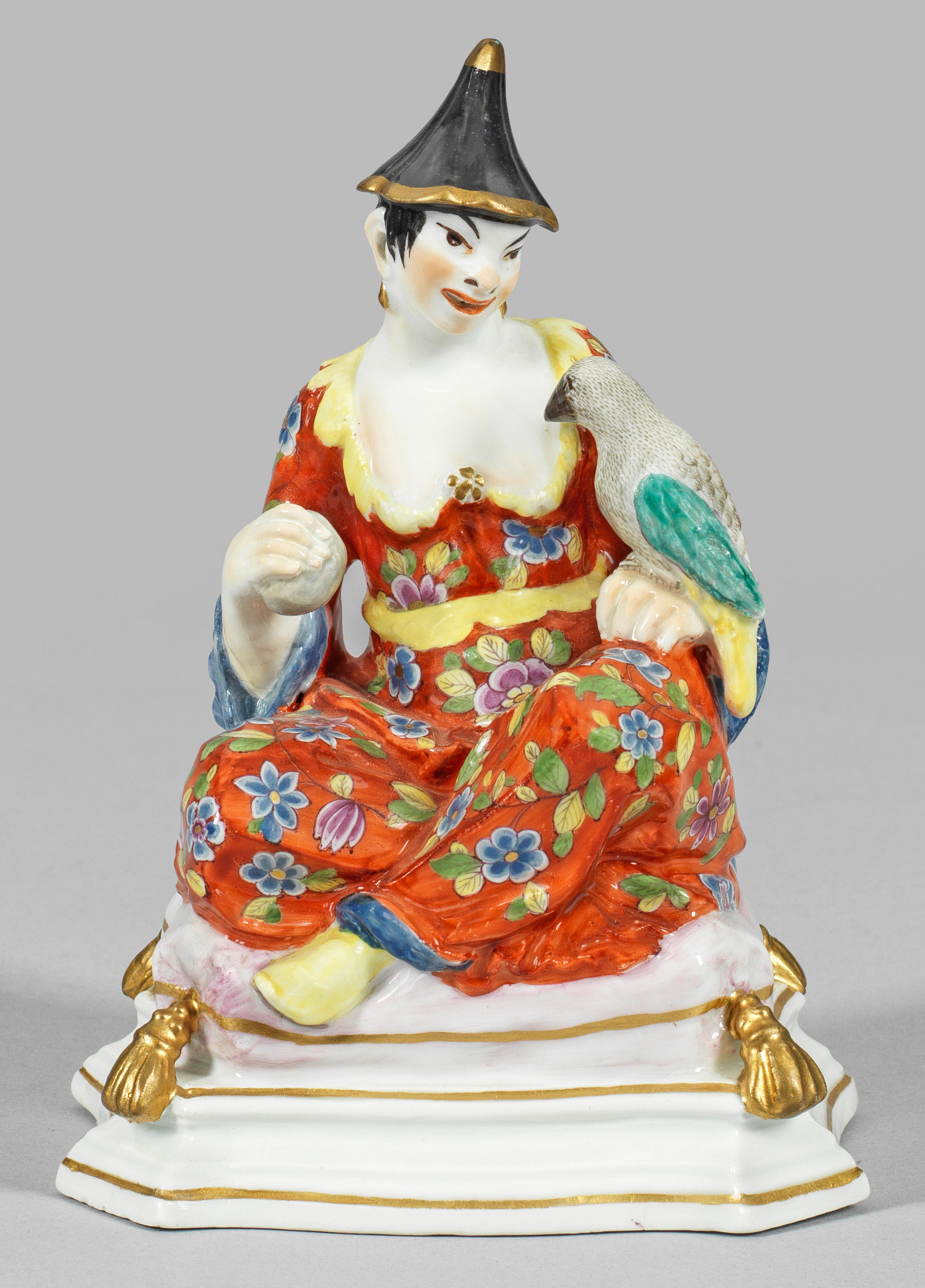 Meissen Pagode "Chinesin mit Papagei"