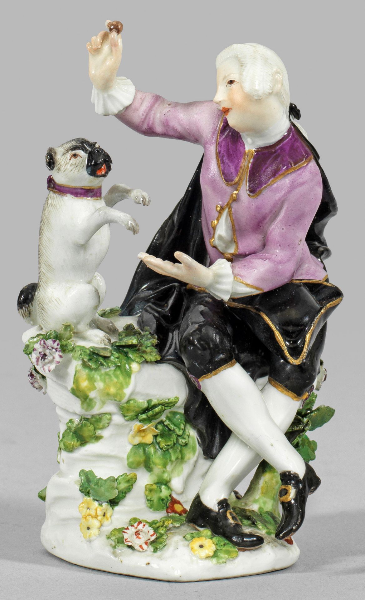 Meissen Figur "Kavalier mit Mops"