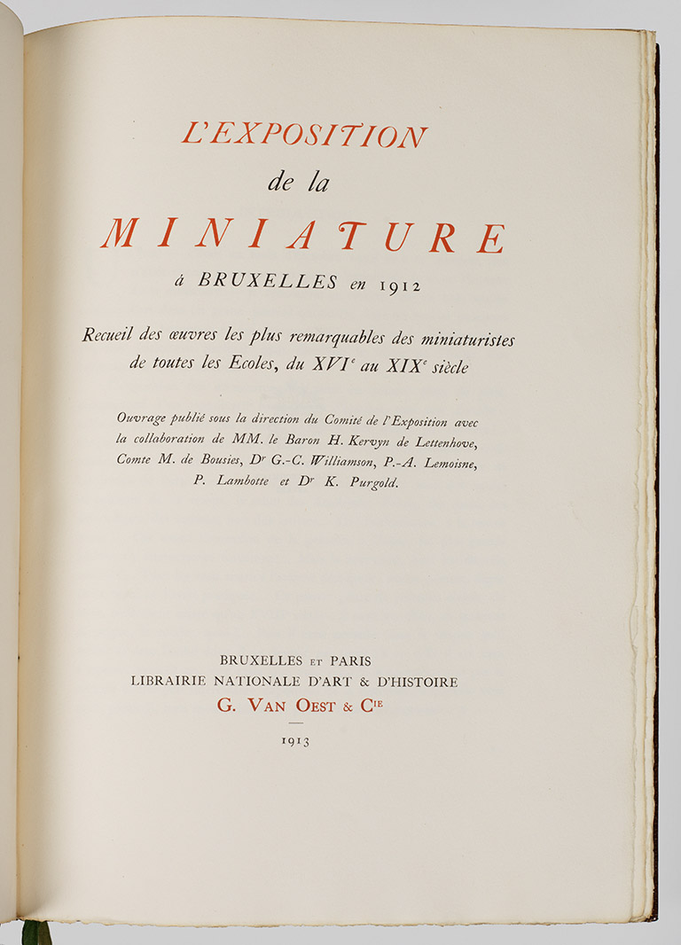 "L'exposition de la miniature à Bruxelles en 1912.