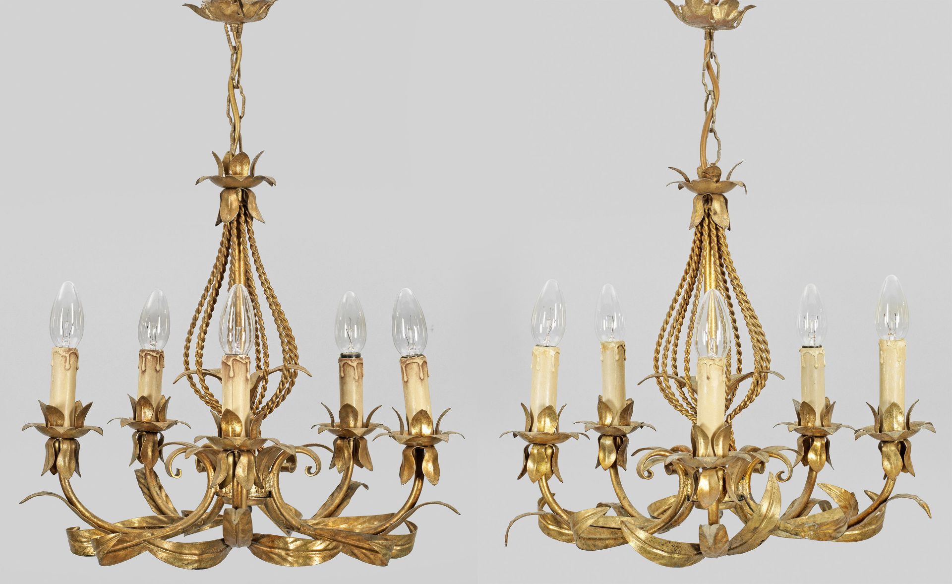 Paar Hollywood Regency-Deckenlampen