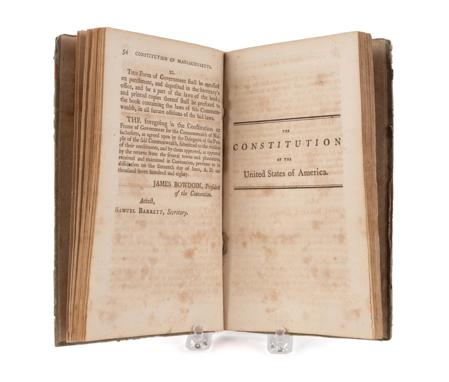 US CONSTITUTION, STATE OF MASSACHUSETTS, 1805 - Image 6 of 6