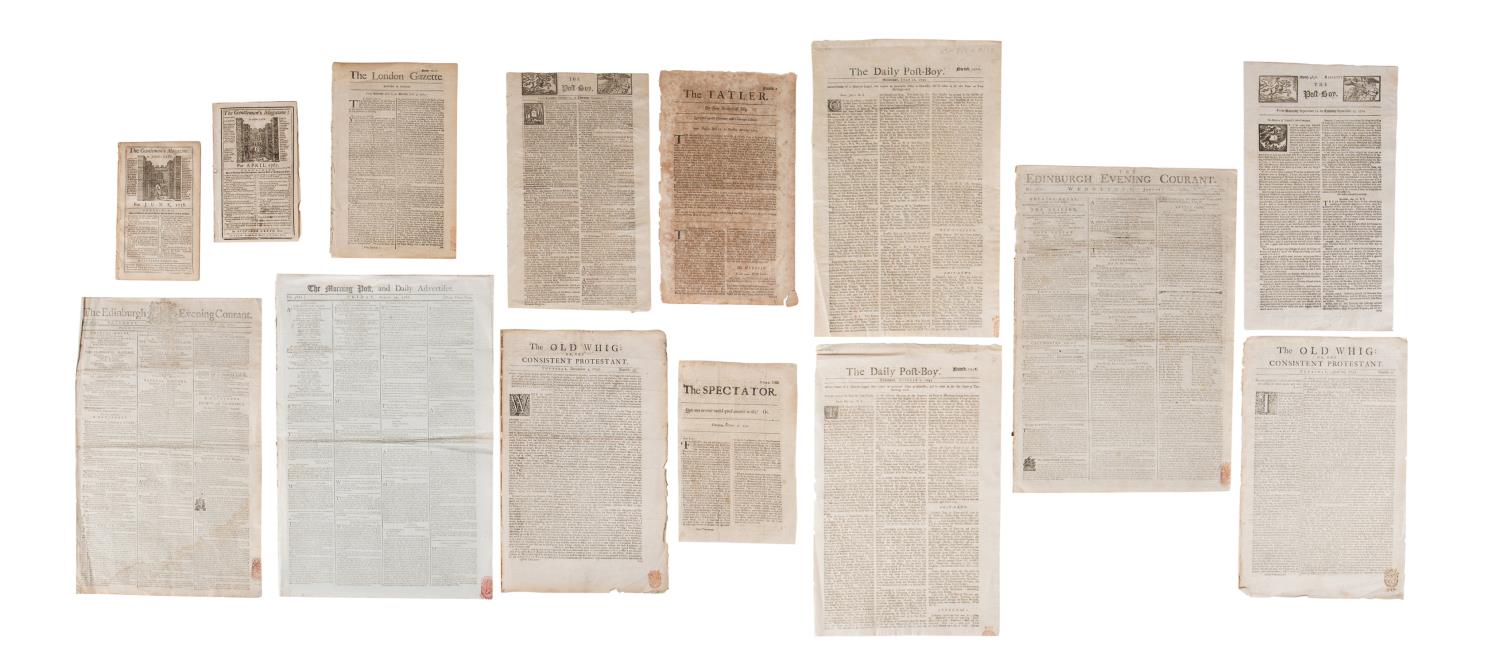 12PCS ENGLISH NEWSPAPERS WITH COLONIAL CONTENT