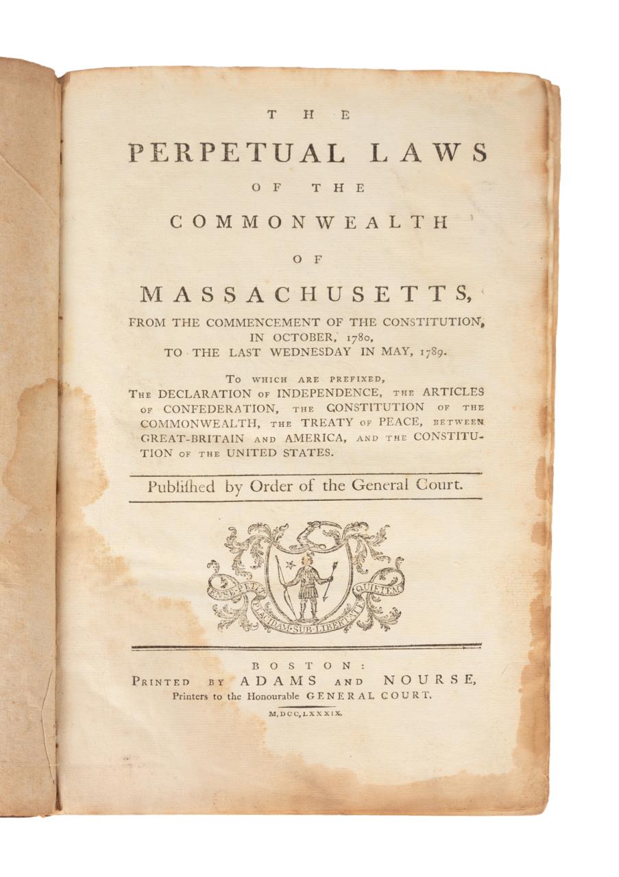 PERPETUAL LAWS OF MASSACHUSETTS, PRINTED 1789 - Image 6 of 8