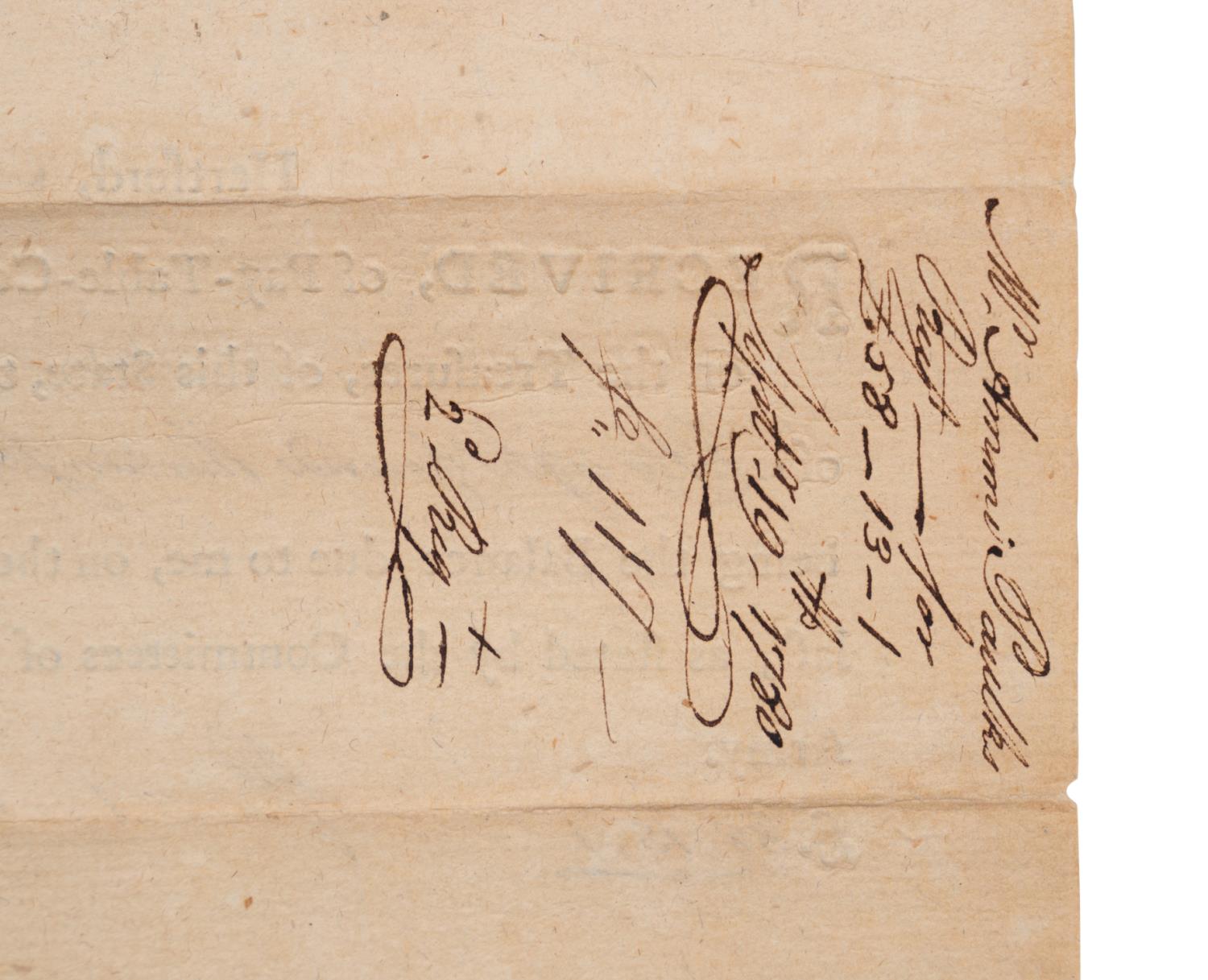 CONTINENTAL ARMY PAY STUB AND AUTHORIZATION, 1780 - Image 5 of 5