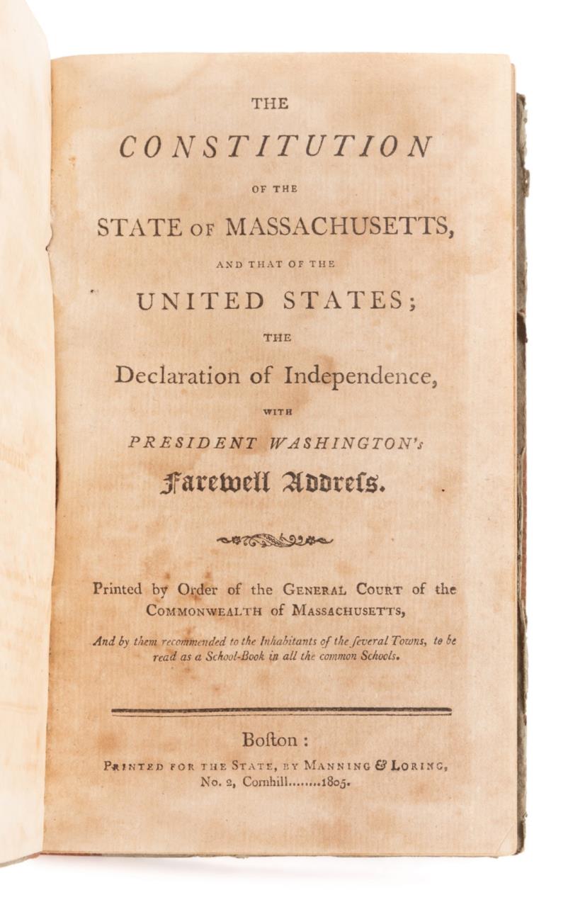 US CONSTITUTION, STATE OF MASSACHUSETTS, 1805 - Image 5 of 6