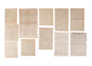 9PCS COLONIAL UNITED STATES NEWSPAPERS, 1780s