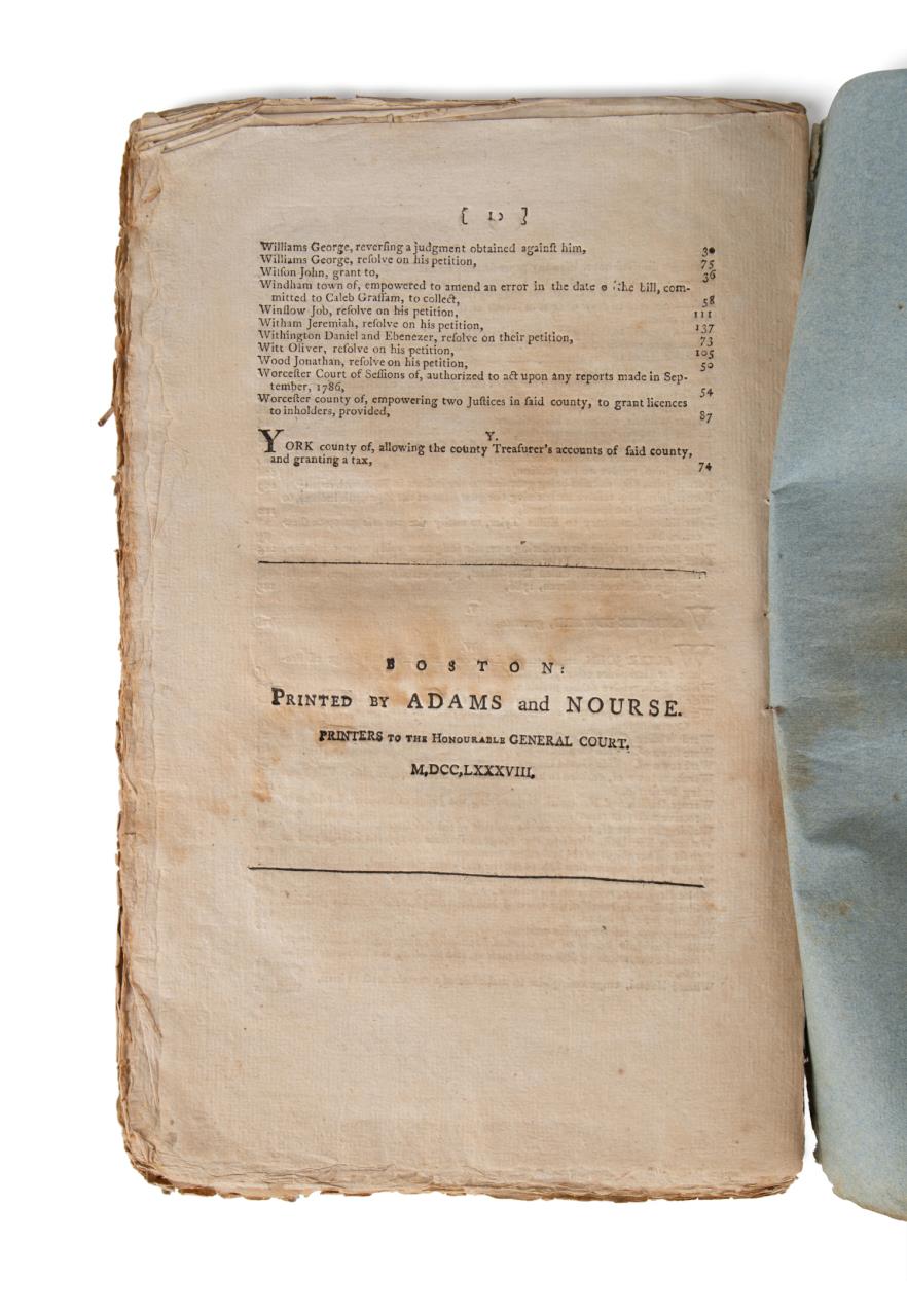 RESOLVES OF THE COURT OF MASSACHUSETTS, 1787 - Image 7 of 7