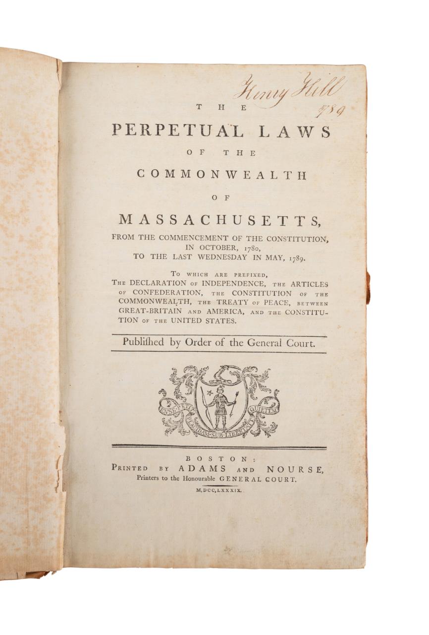 PERPETUAL LAWS OF MASSACHUSETTS, 1789 - Image 4 of 6