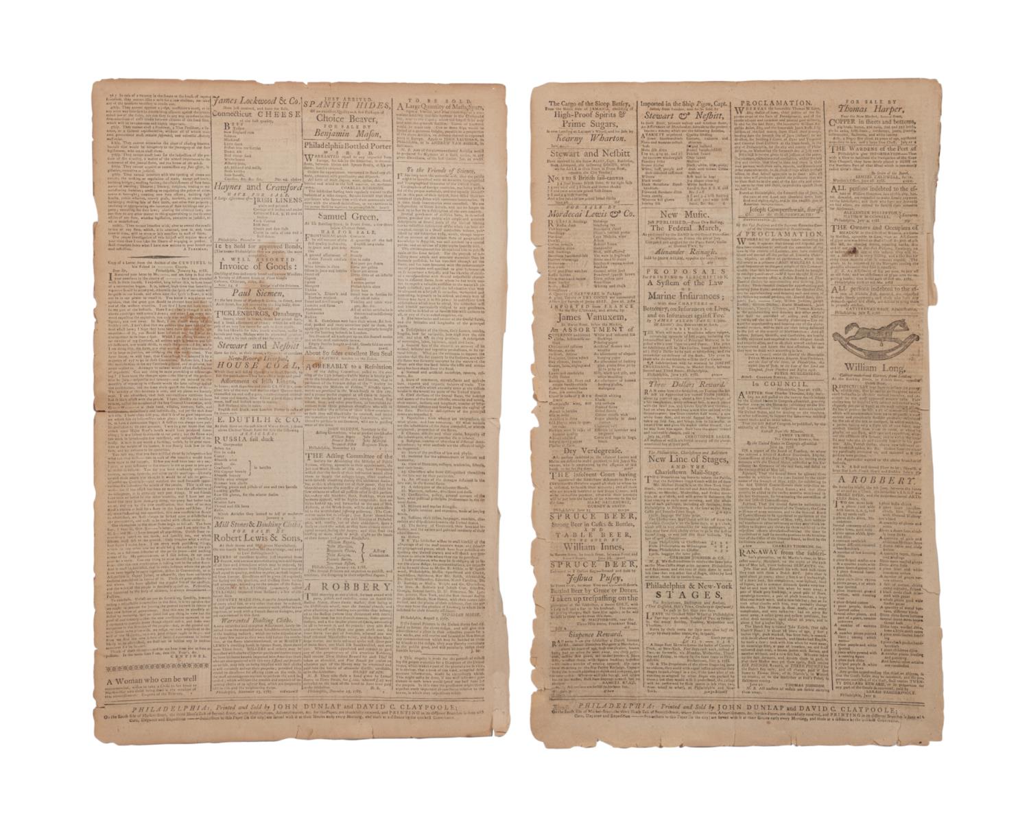 PENNSYLVANIA PACKET AND DAILY ADVERTISER, 1788 - Image 2 of 5