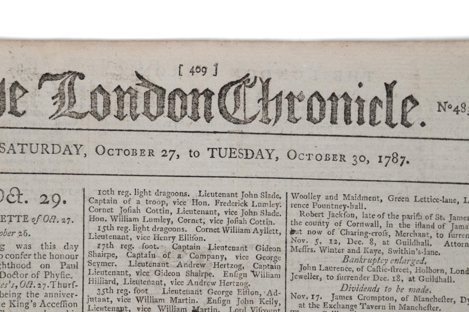 US CONSTITUTION, PRINTED IN LONDON CHRONICLE, 1787 - Image 3 of 4