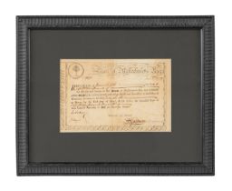 REVOLUTIONARY WAR DEBT CERTIFICATE, MASS BAY, 1777