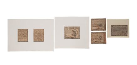 6PCS COLONIAL CURRENCY, DIFFERENT NOTES