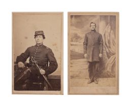 2PCS PAIR OF CIVIL WAR SOLDIER CARTE DE VISITES