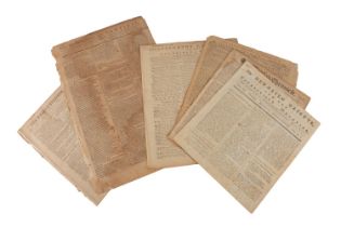 6PCS LOT OF WAR NEWSPAPERS, REVOLUTION AND 1812