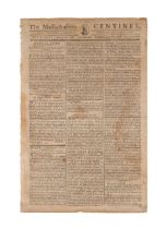 US CONSTITUTION, MASSACHUSETTS CENTINEL, 1788