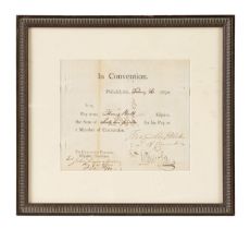 PENNSYLVANIA CONVENTION, SIGNED PAY DOCUMENT, 1790