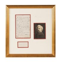 MARK TWAIN UNSIGNED WORKING PAGE, WITH CUTOUT