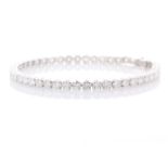 18ct White Gold Tennis Diamond Bracelet 9.58 Carats - Valued By IDI £33,400.00 - Fifty two round