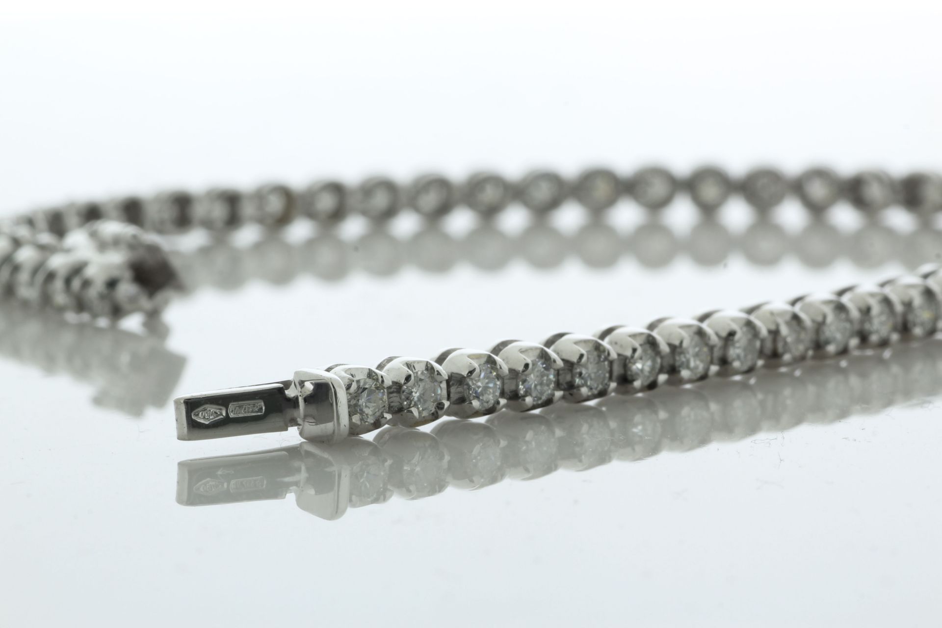 18ct White Gold Tennis Diamond Bracelet 2.39 Carats - Valued By GIE £18,465.00 - Fifty one round - Image 2 of 5
