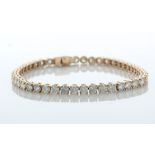 18ct Rose Gold Tennis Diamond Bracelet 10.01 Carats - Valued By IDI £43,530.00 - Forty six round