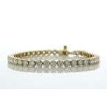 18ct Yellow Gold Tennis Diamond Bracelet 10.15 Carats - Valued By IDI £52,605.00 - Forty one